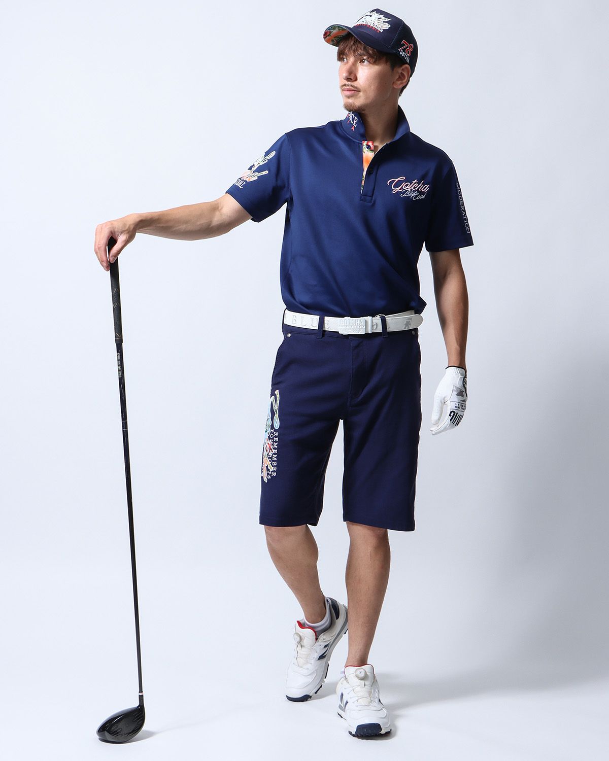 ネイビー：180cm/70kg(Lサイズ着用)