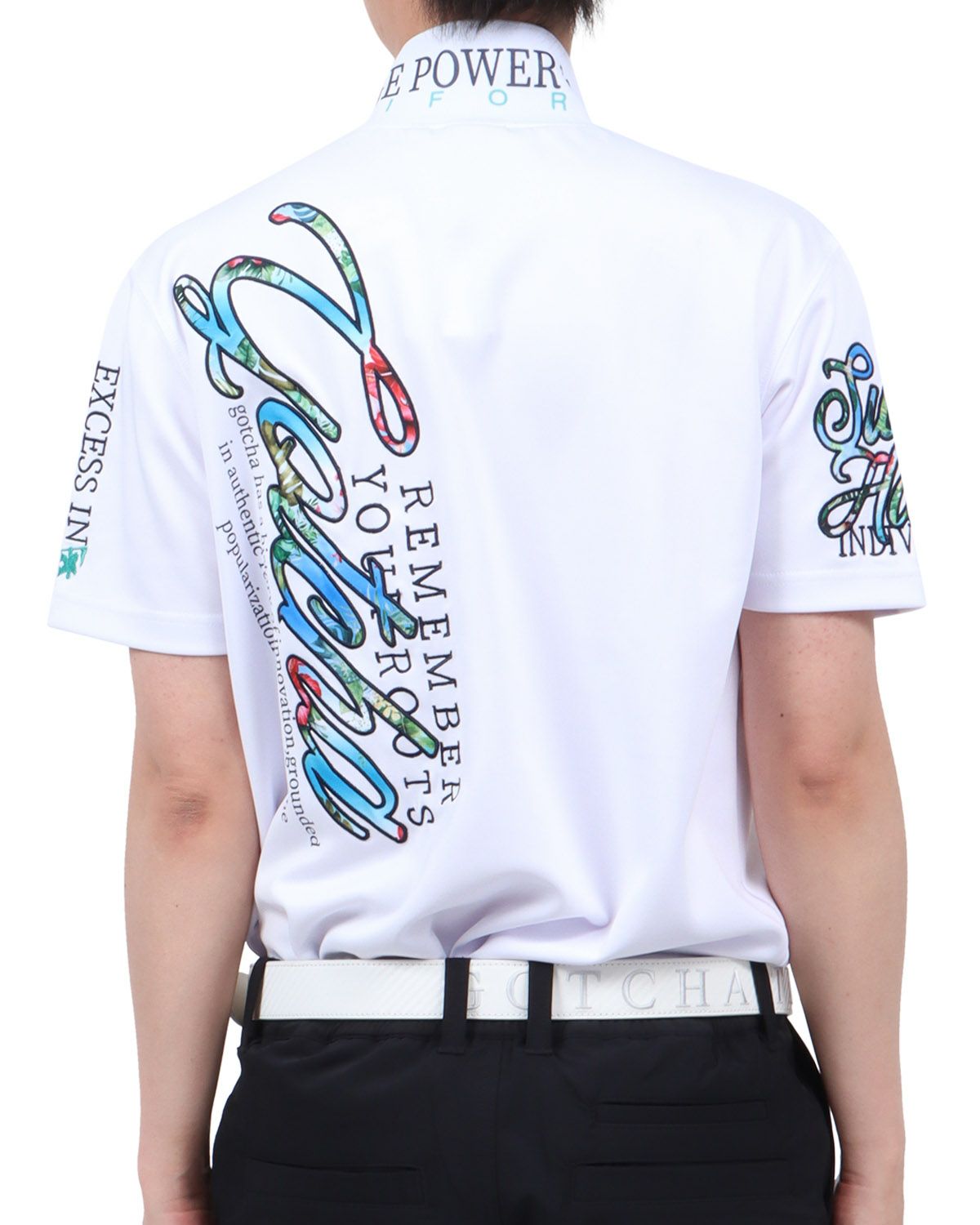 ホワイト：174cm62kg(Lサイズ着用)