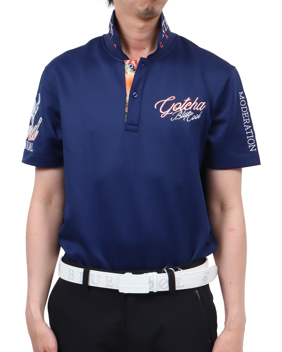 ネイビー：174cm62kg(Lサイズ着用)