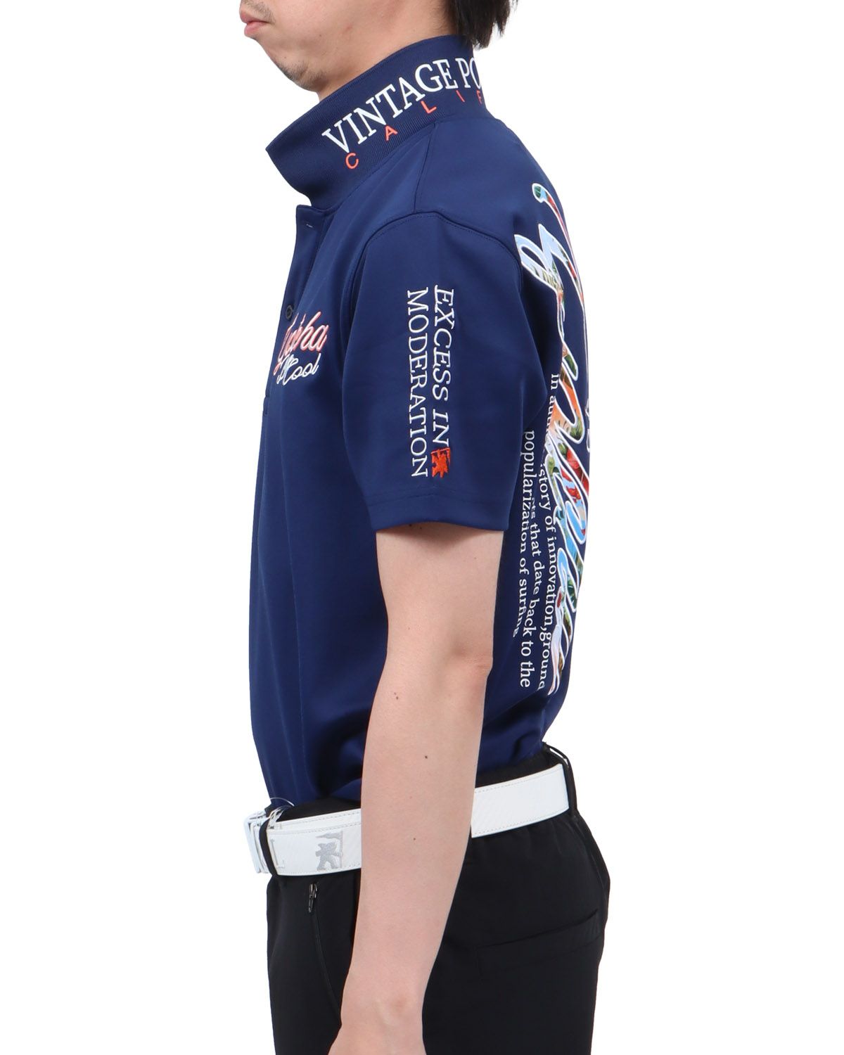 ネイビー：174cm62kg(Lサイズ着用)