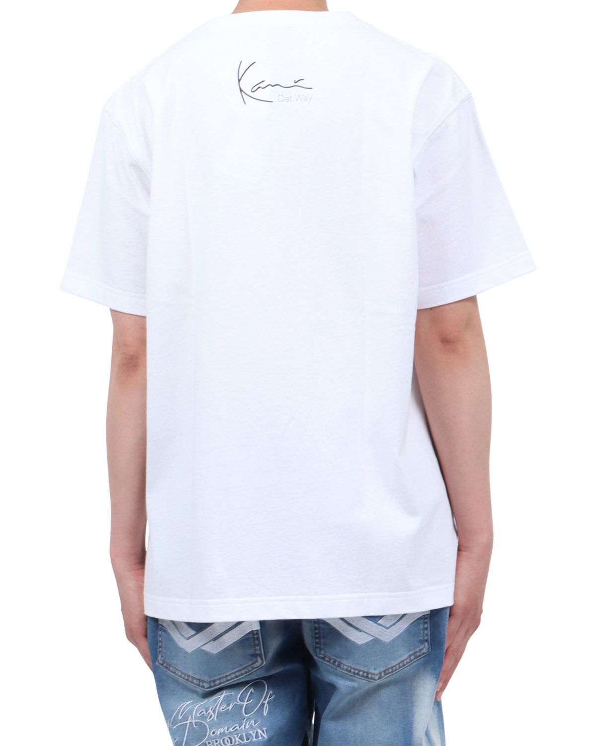 ホワイト：174cm62kg(Lサイズ着用)