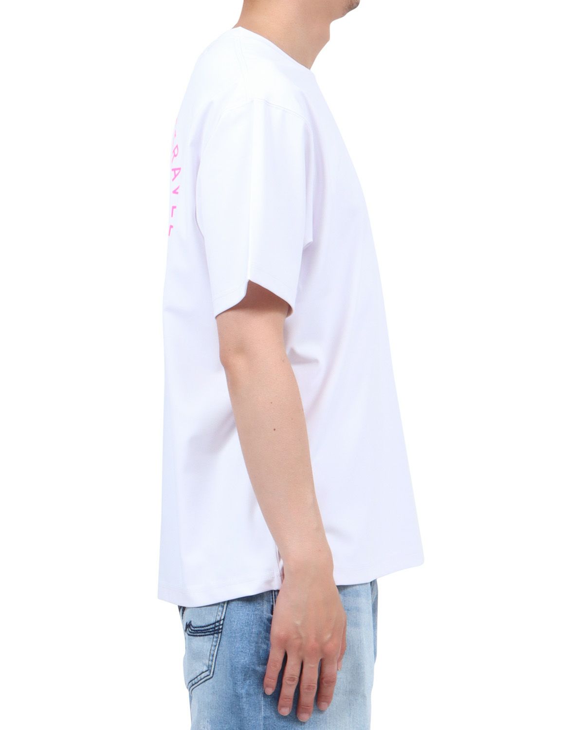 ホワイト：174cm62kg(Lサイズ着用)