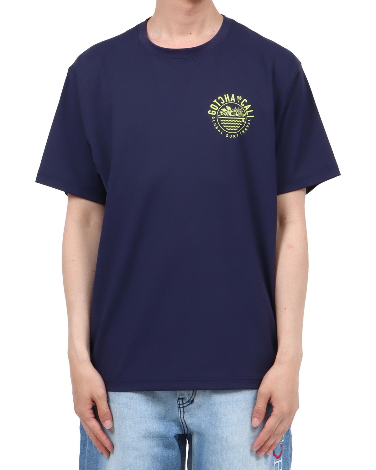 ネイビー：174cm62kg(Lサイズ着用)