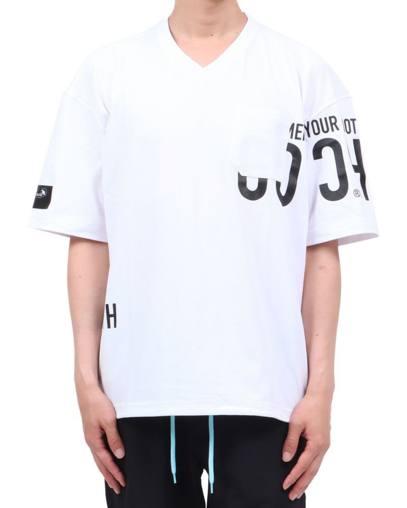 ホワイト：174cm62kg(Lサイズ着用)