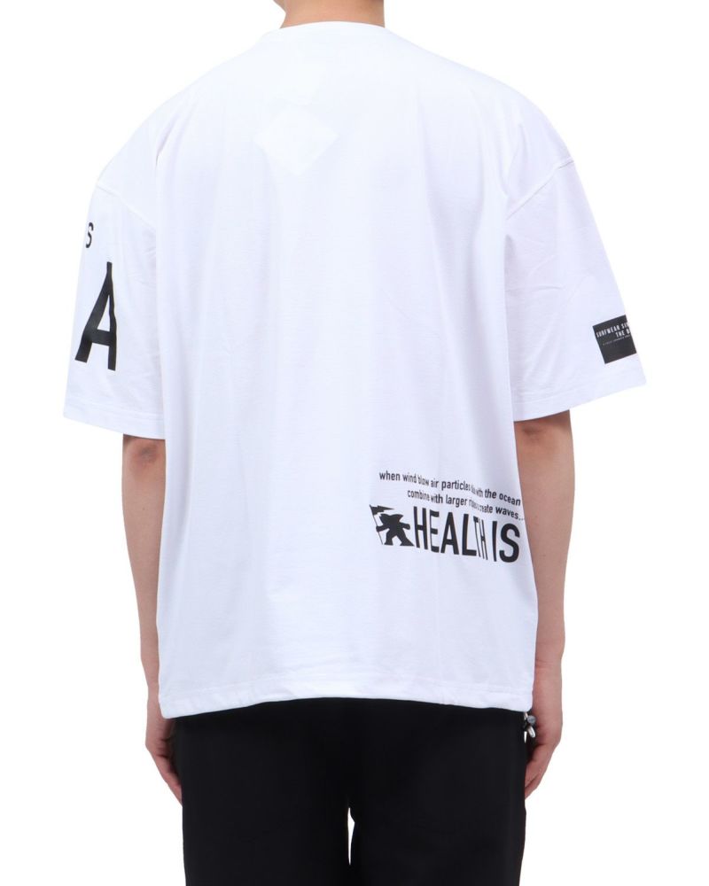 ホワイト：174cm62kg(Lサイズ着用)