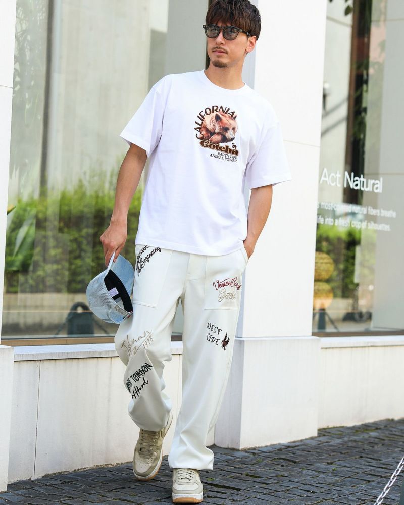 ホワイト：180cm/70kg(Lサイズ着用)