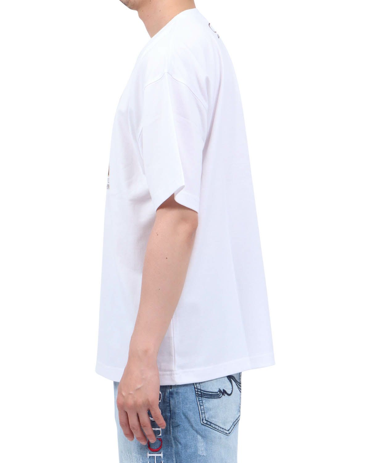 ホワイト：174cm62kg(Lサイズ着用)