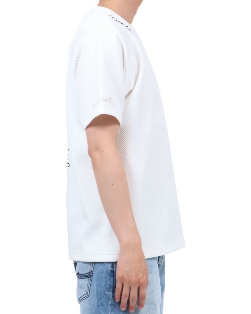 ホワイト：174cm62kg(Lサイズ着用)