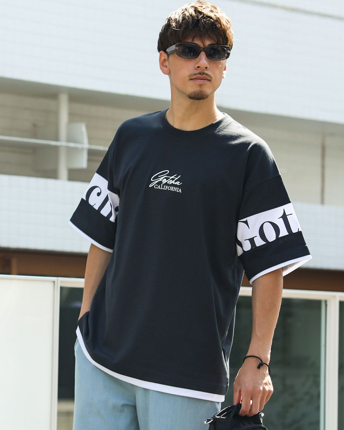 チャコール：180cm/70kg(Lサイズ着用)