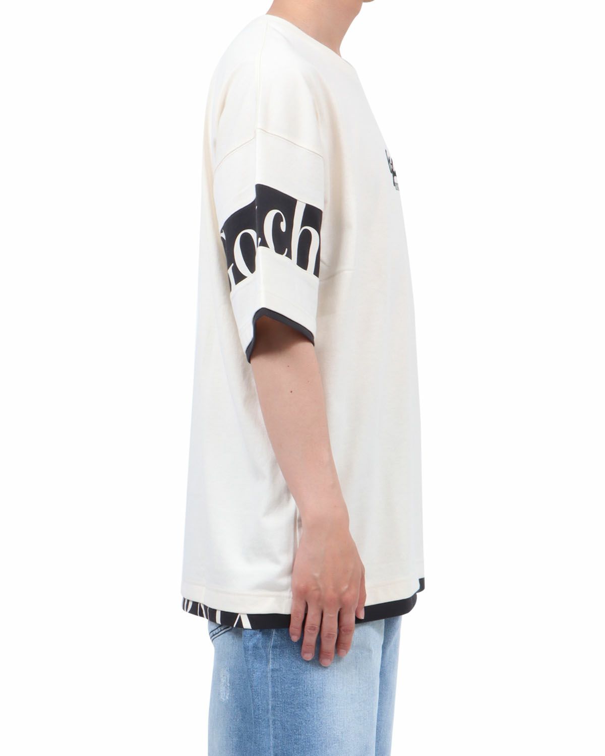 オフホワイト：174cm62kg(Lサイズ着用)