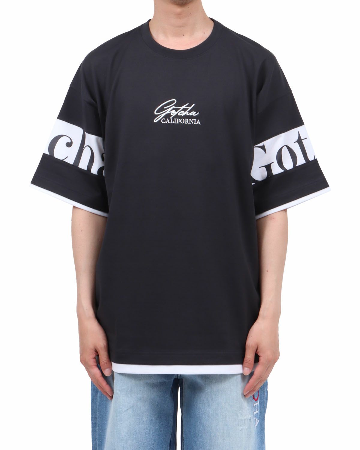 チャコール：174cm62kg(Lサイズ着用)