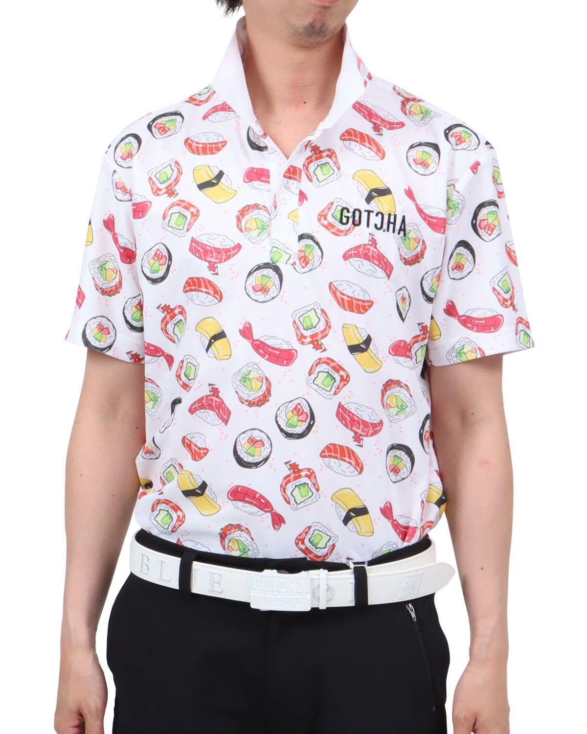 ホワイト：174cm62kg(Lサイズ着用)