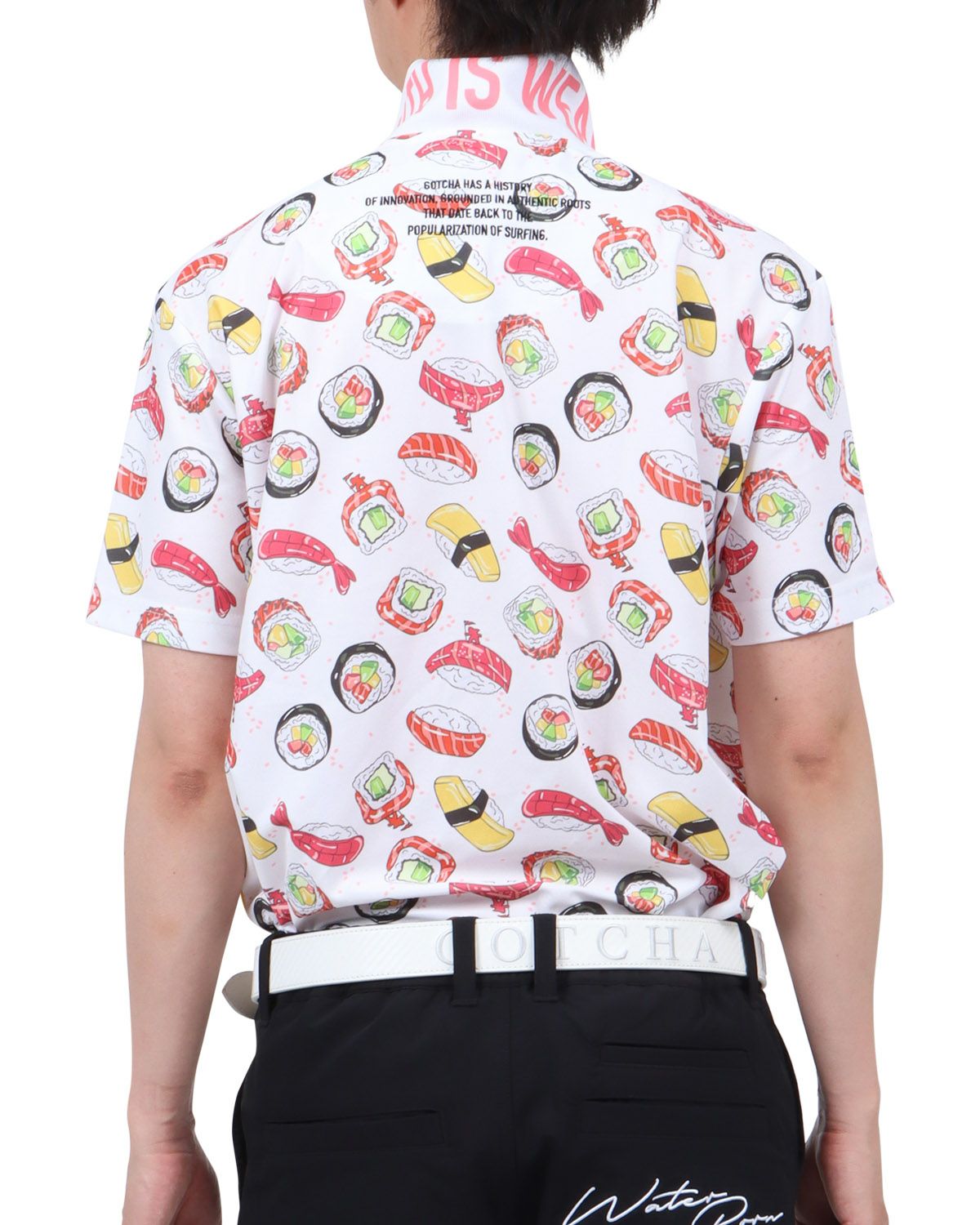 ホワイト：174cm62kg(Lサイズ着用)