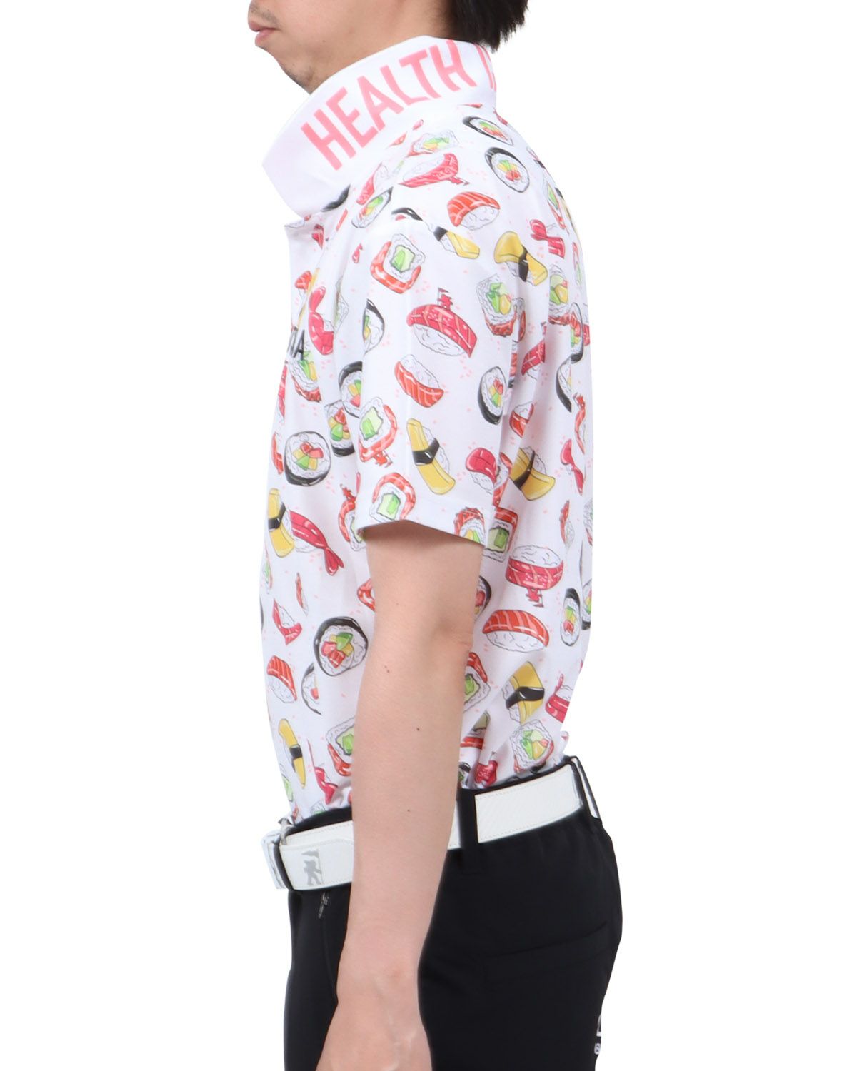 ホワイト：174cm62kg(Lサイズ着用)