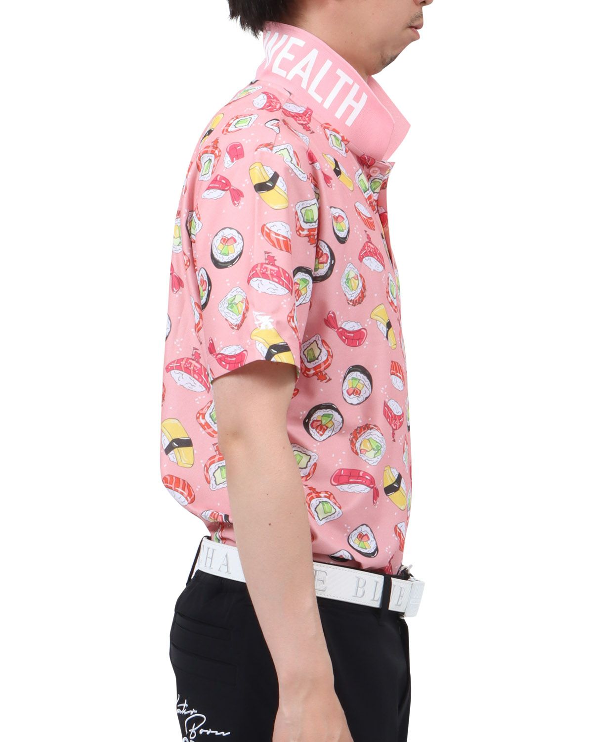 ピンク：174cm62kg(Lサイズ着用)