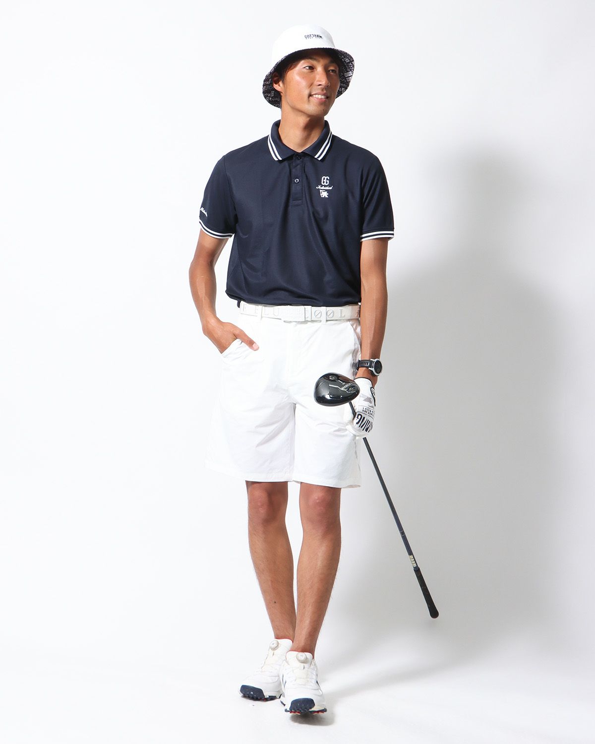 ネイビー:178cm68kg(Lサイズ着用)