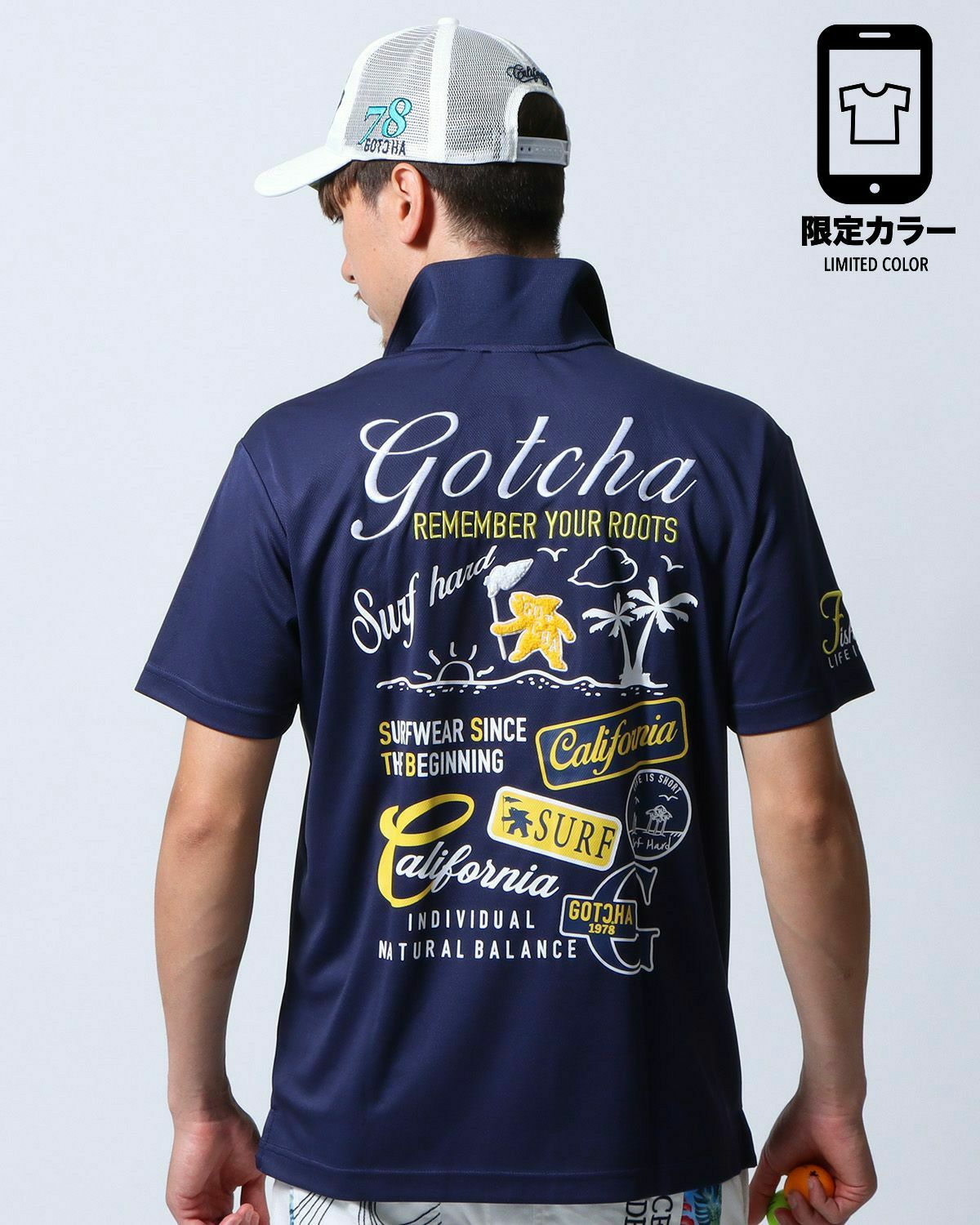 ネイビー：180cm/70kg(Lサイズ着用)