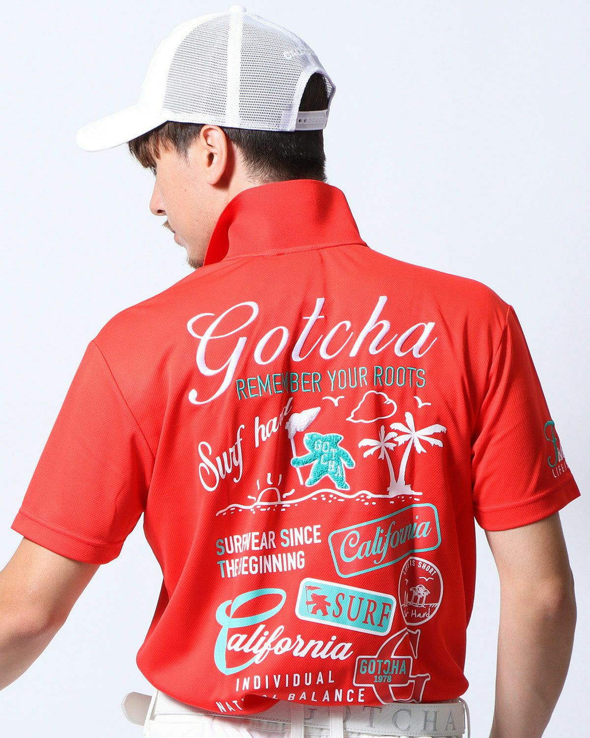 レッド：180cm/70kg(Lサイズ着用)