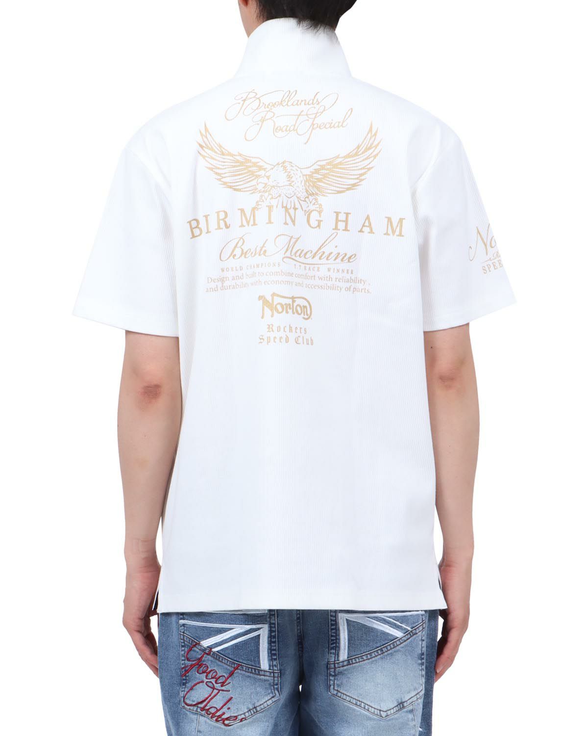 ホワイト：174cm62kg(Lサイズ着用)