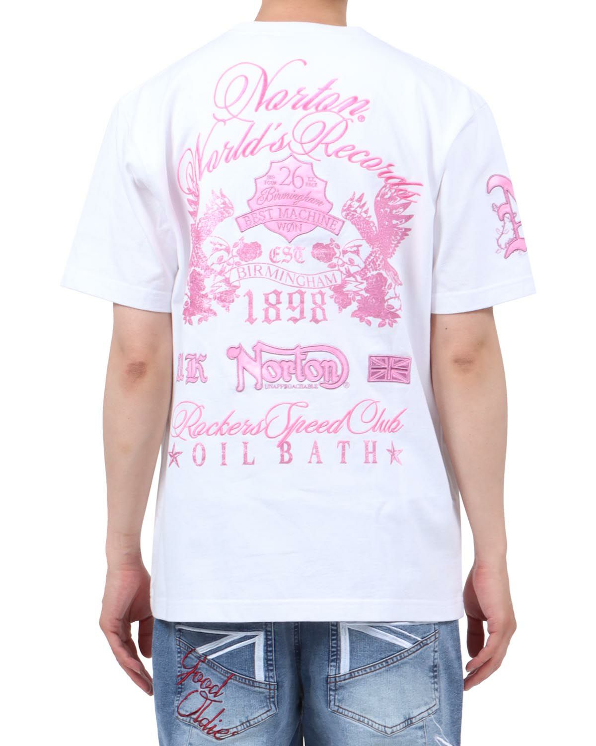 ホワイト：174cm62kg(Lサイズ着用)