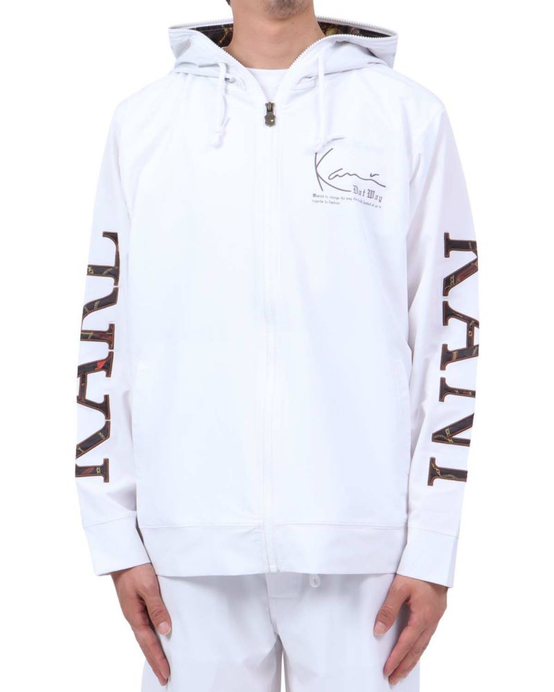 ホワイト：174cm62kg(Lサイズ着用)