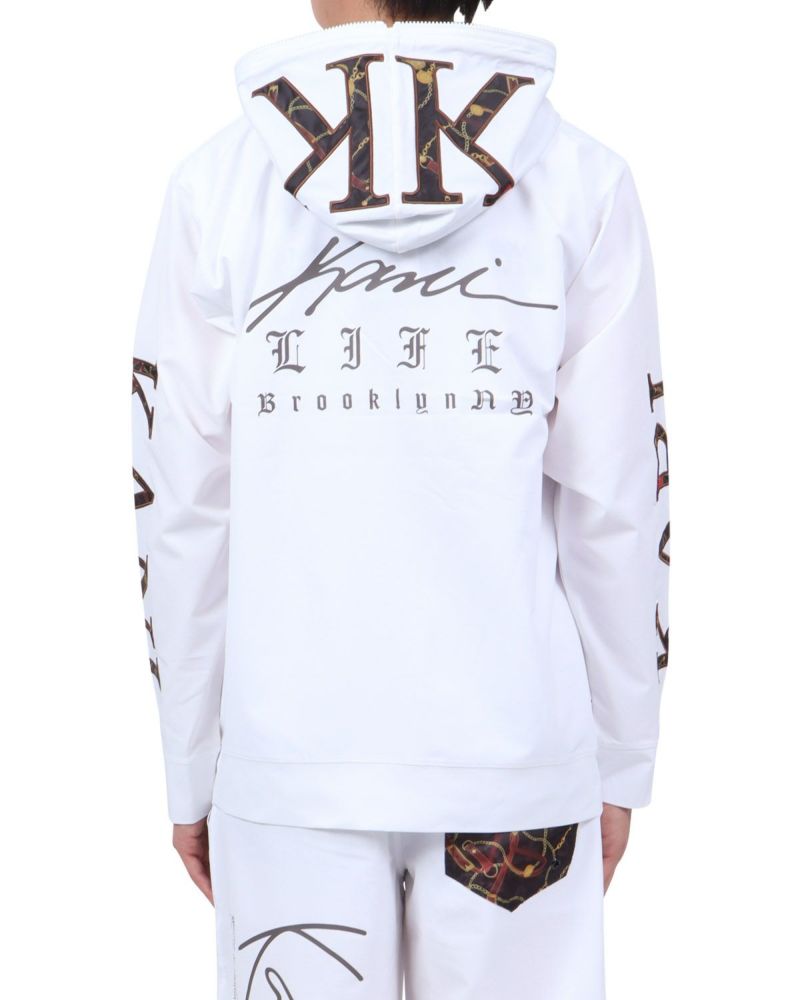 ホワイト：174cm62kg(Lサイズ着用)