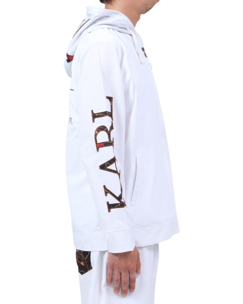 ホワイト：174cm62kg(Lサイズ着用)