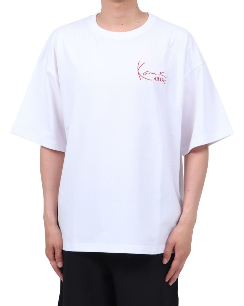 ホワイト：174cm62kg(Lサイズ着用)