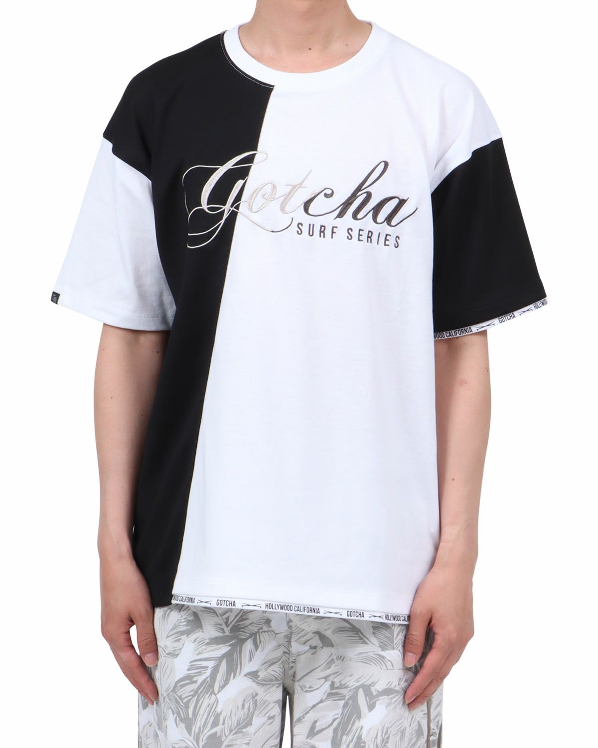 ホワイト：174cm62kg(Lサイズ着用)