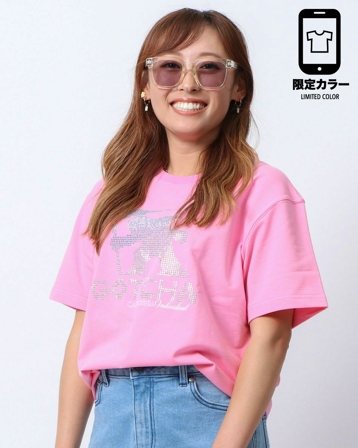 ピンク：154cm(Sサイズ着用)