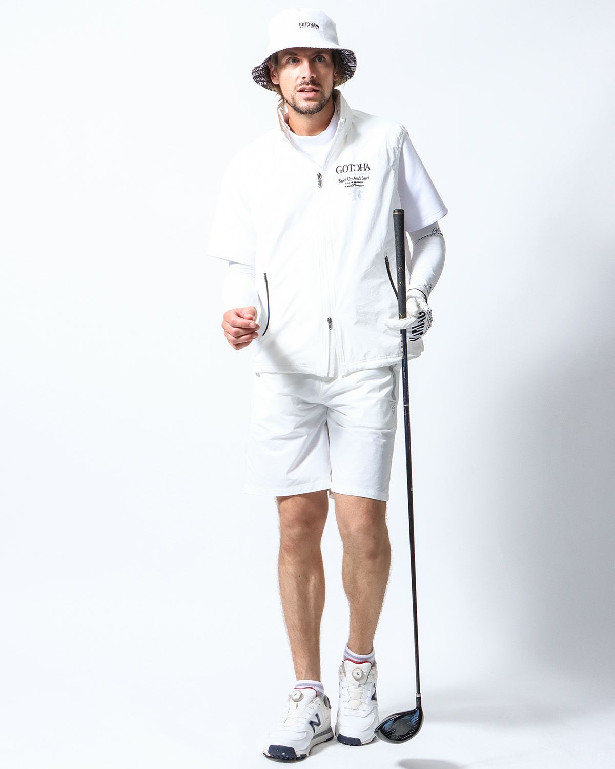 ホワイト：183cm/70kg(Lサイズ着用)