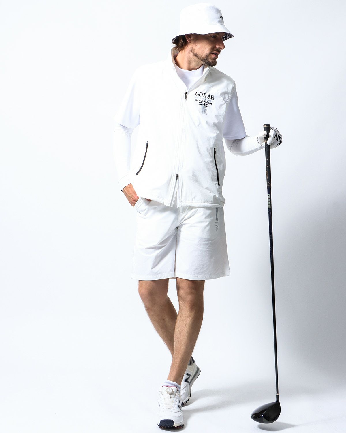 ホワイト：183cm/70kg(Lサイズ着用)