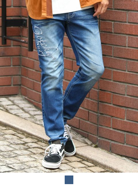 インディゴ：180cm/70kg(Mサイズ着用)