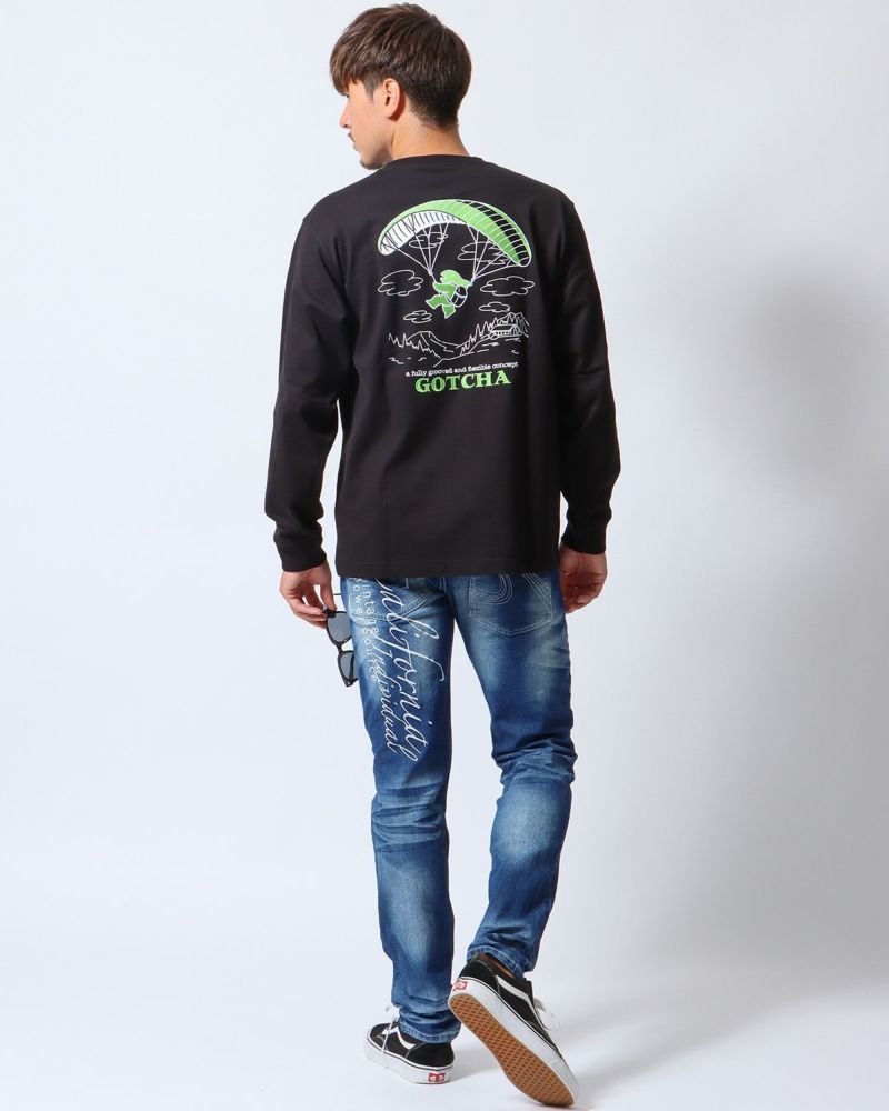 インディゴ：180cm/70kg(Mサイズ着用)