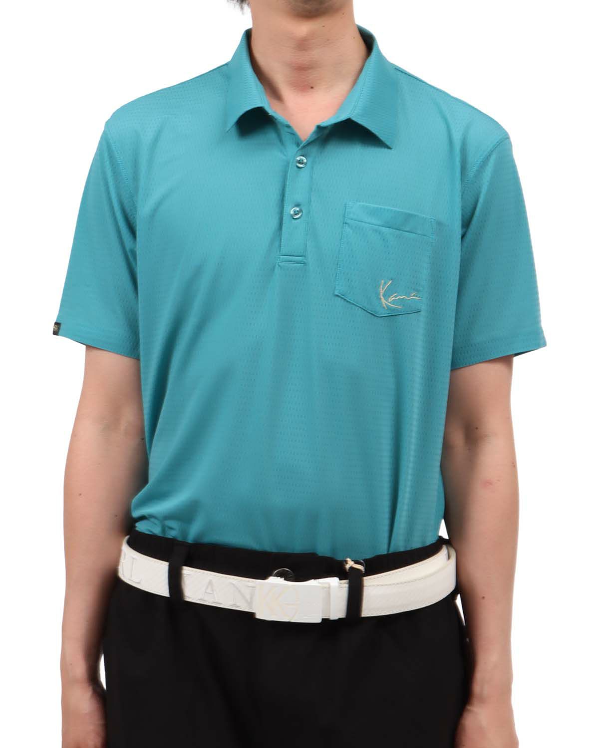 エメラルドグリーン：174cm62kg(Lサイズ着用)