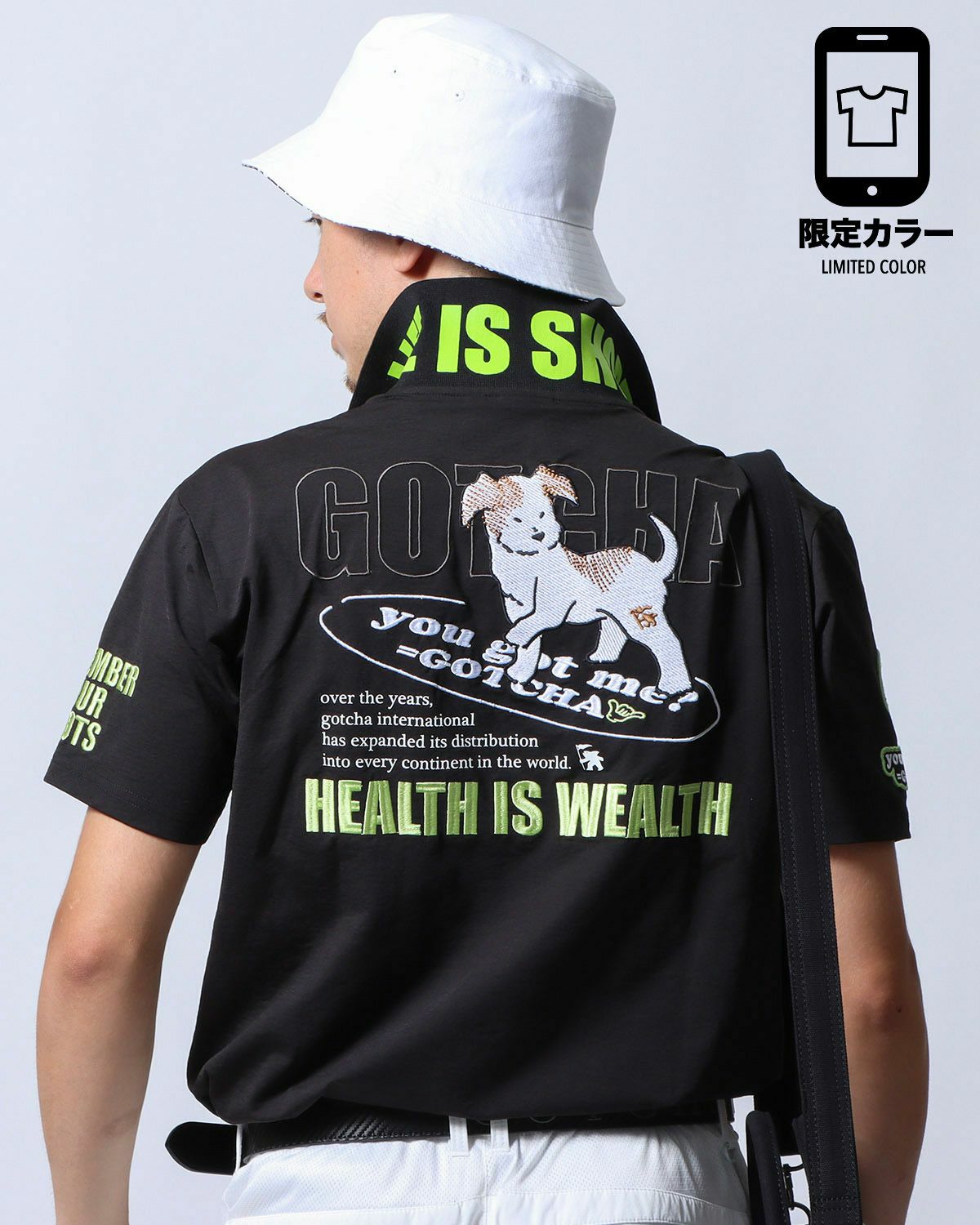 ブラック：180cm/70kg(Lサイズ着用)