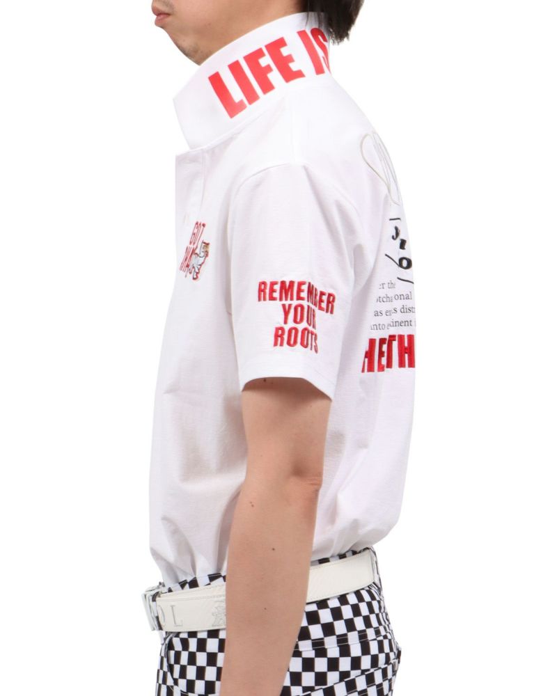 ホワイト：174cm62kg(Lサイズ着用)