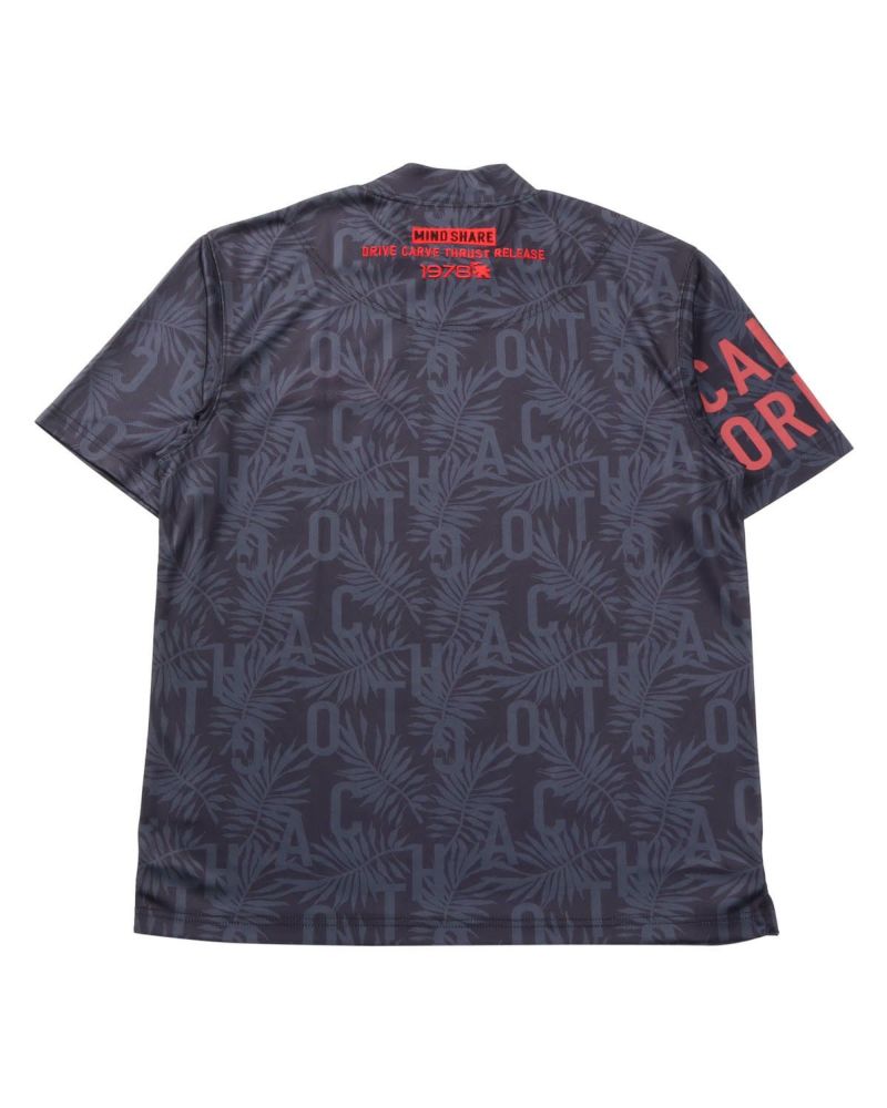 GOTCHA GOLF] デオドラント リーフ 総柄 モックネック Tシャツ