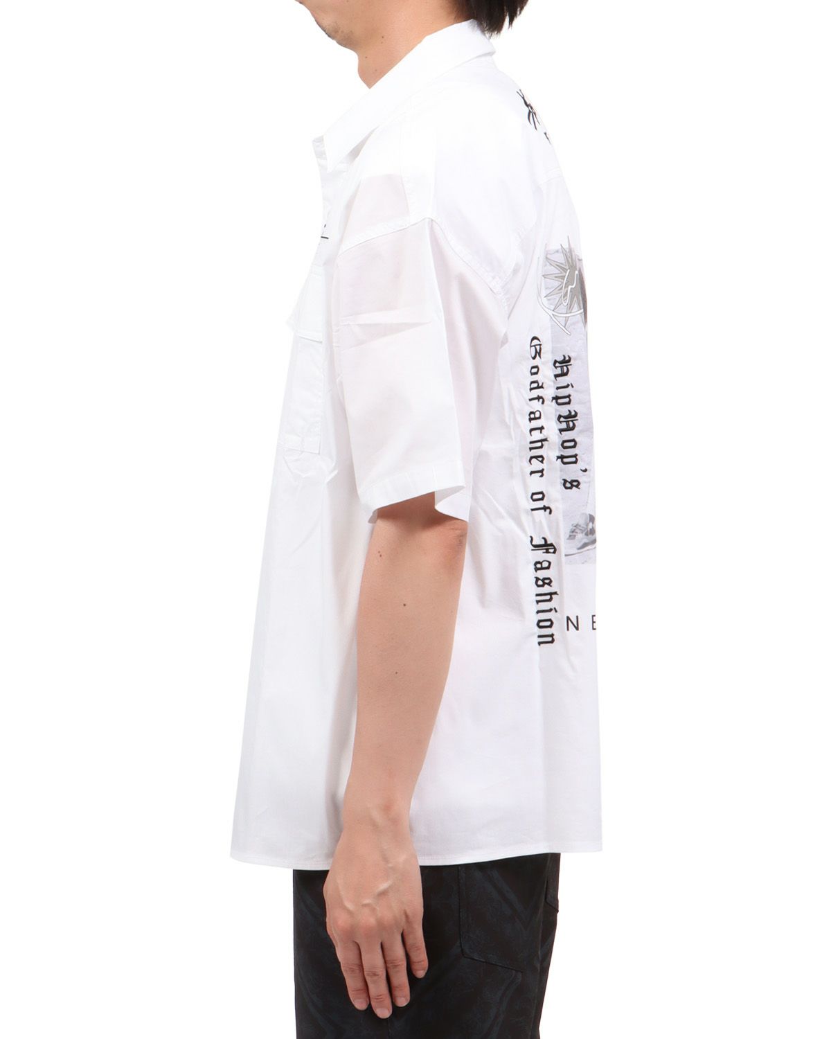 ホワイト：174cm62kg(Lサイズ着用)