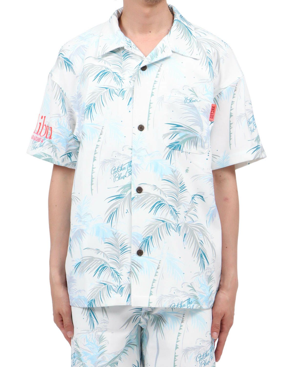 ホワイト：174cm62kg(Lサイズ着用)