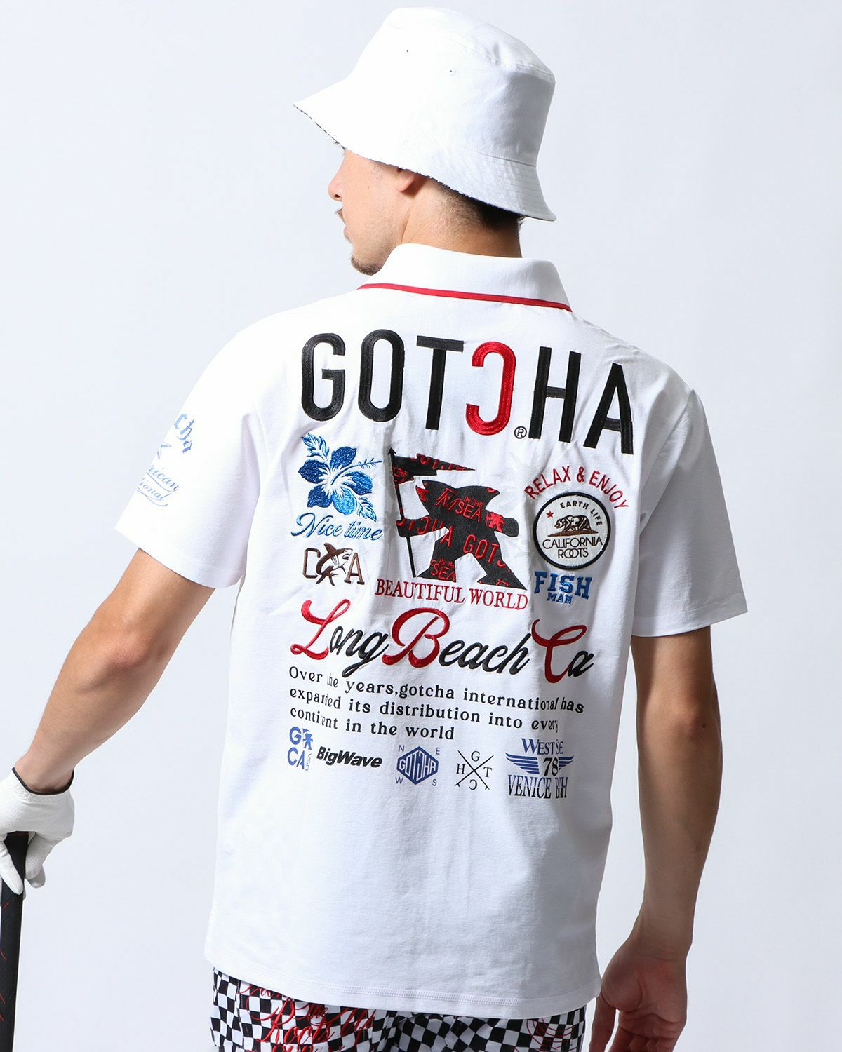 ホワイト：180cm/70kg(Lサイズ着用)