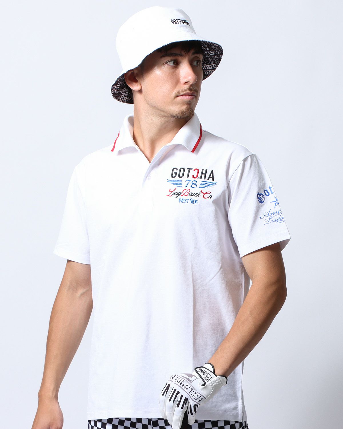 ホワイト：180cm/70kg(Lサイズ着用)