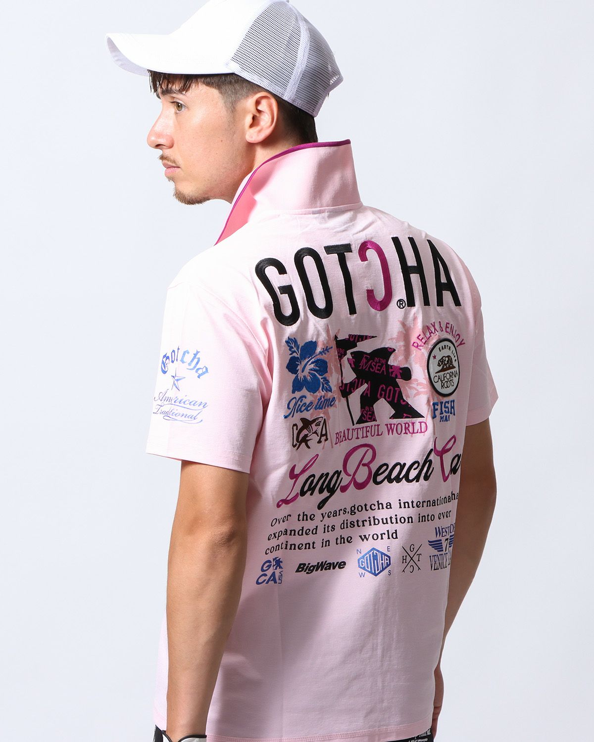 ベビーピンク：180cm/70kg(Lサイズ着用)