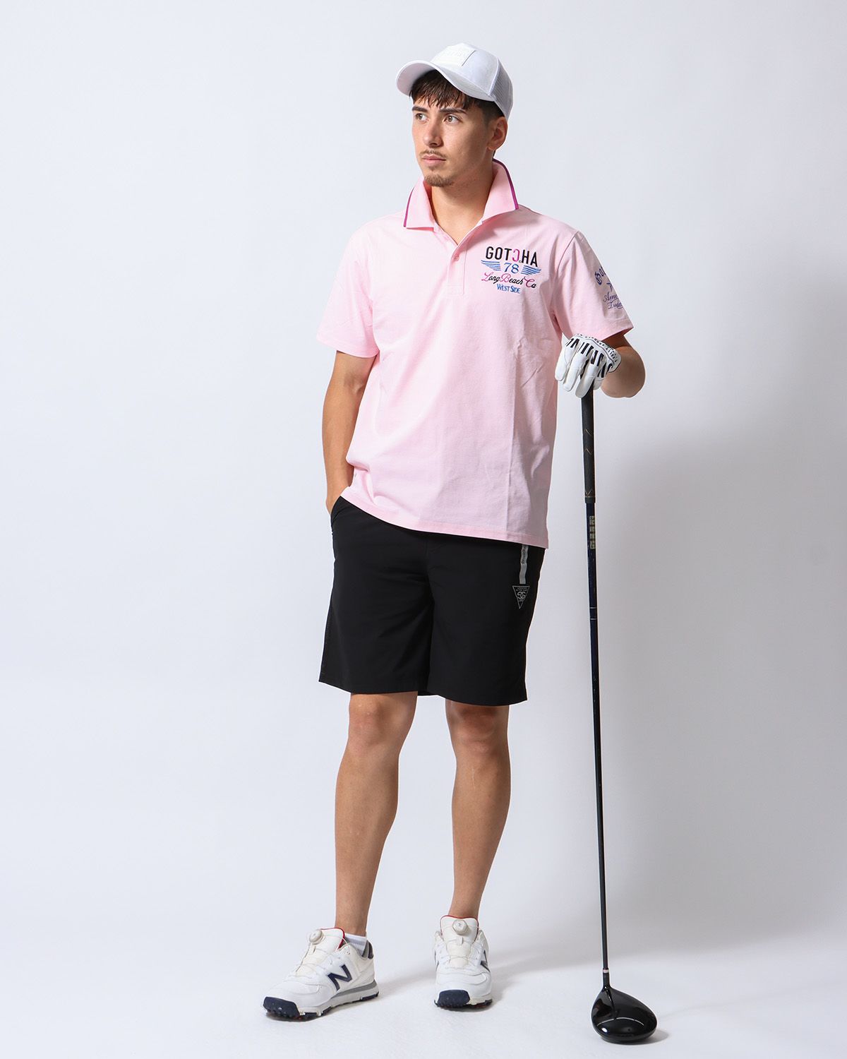 ベビーピンク：180cm/70kg(Lサイズ着用)