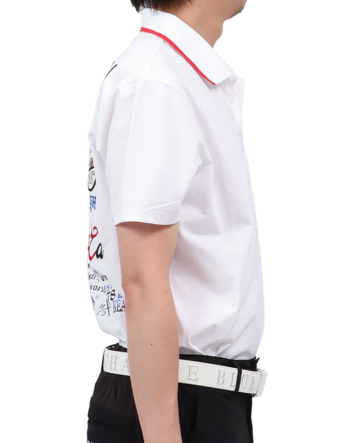 ホワイト：174cm62kg(Lサイズ着用)