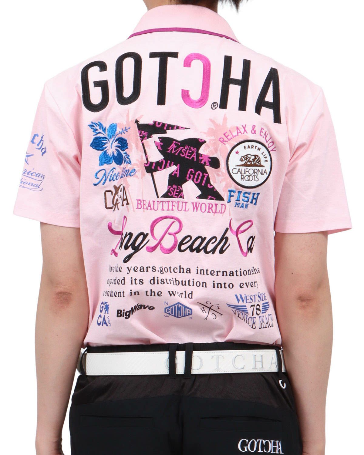 ベビーピンク：174cm62kg(Lサイズ着用)