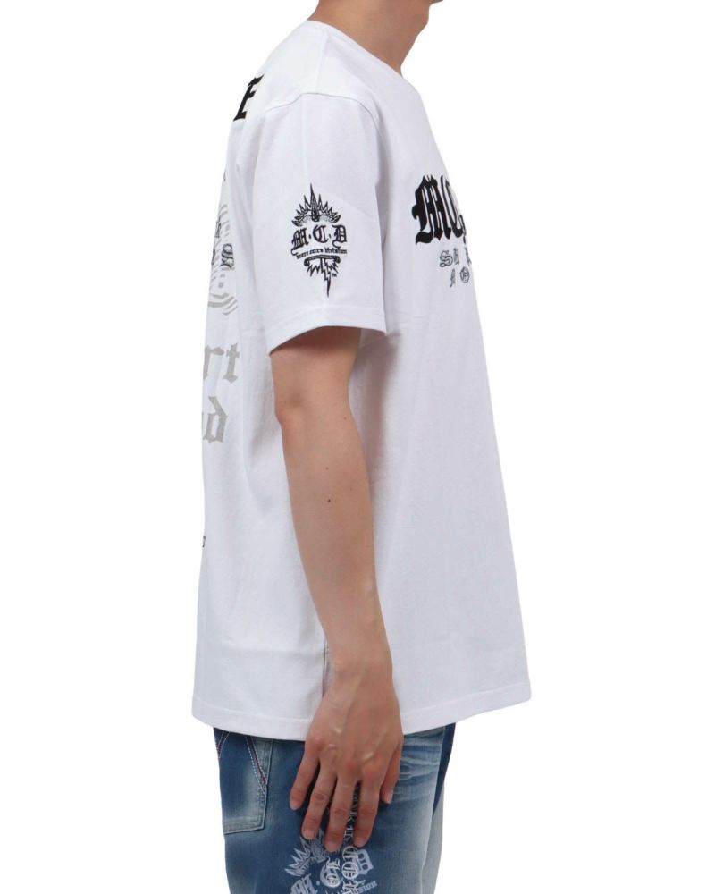 ホワイト：174cm62kg(Lサイズ着用)