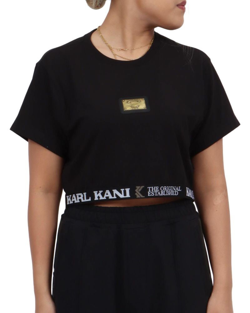 Karl Kani] ウィメンズ 接触冷感 ロゴ テープ使い ショート丈