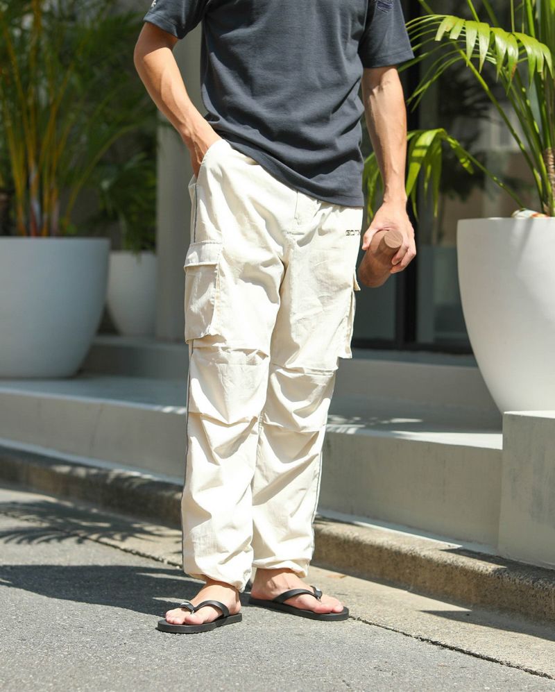 8gshoot キルティング パンツ オフホワイトL サテンワイドパンツ | all item| yori
