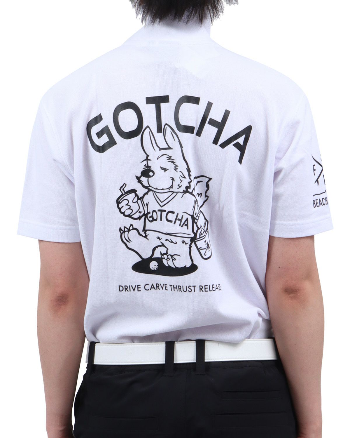 ホワイト：174cm62kg(Lサイズ着用)